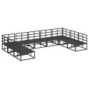 ZESTAW SOF NA OGRÓD Z PODUSZKĄ 9 PCS CZARNY ALUMINIUM