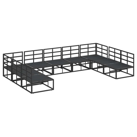 ZESTAW SOF NA OGRÓD Z PODUSZKĄ 9 PCS CZARNY ALUMINIUM