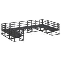 ZESTAW SOF NA OGRÓD Z PODUSZKĄ 9 PCS CZARNY ALUMINIUM