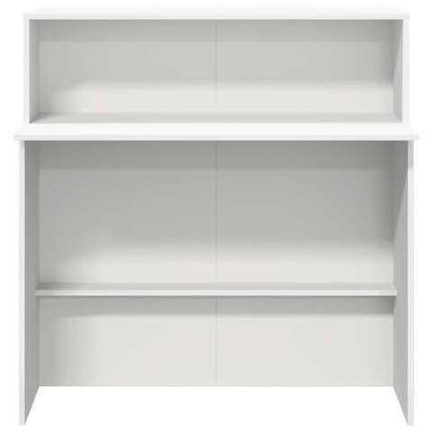 BIURKO RECEPCYJNE PROFESJONALNE DO FIRMY I GABINETU REPREZENTACYJNE BIAŁE 100X50X103,5CM