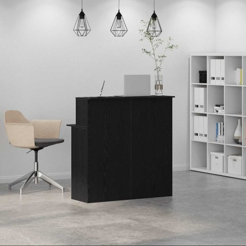 BIURKO RECEPCYJNE PROFESJONALNE DO FIRMY I GABINETU REPREZENTACYJNE CZARNE 100X50X103,5CM