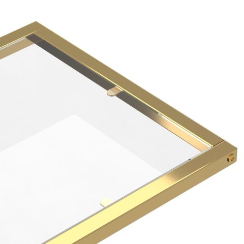 STOLIK KOMPUTEROWY SZKLANY ZŁOTY NOWOCZESNY WYTRZYMAŁY 50X35X65CM