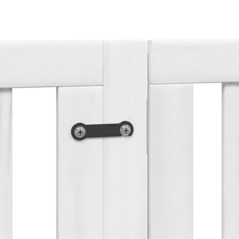 SKŁADANA BRAMKA DLA PSA Z DRZWIAMI 15 PANELI BIAŁA 750CM