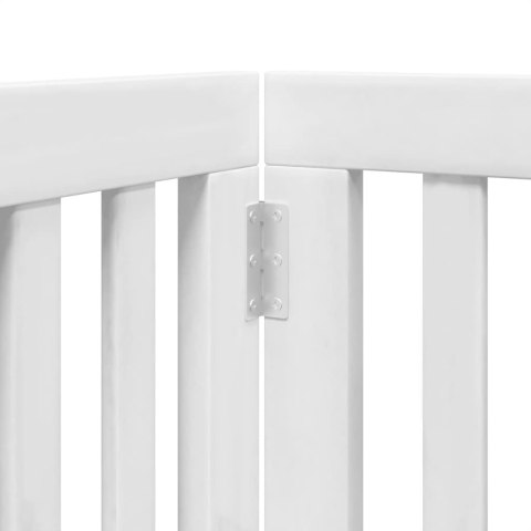 SKŁADANA BRAMKA DLA PSA Z DRZWIAMI 15 PANELI BIAŁA 750CM