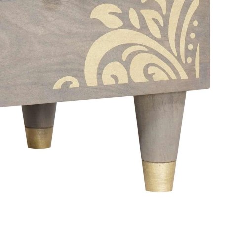 BUFET Z PÓŁKĄ 2 SZT. SZARY 60X33.5X75CM LITE DREWNO MANGO