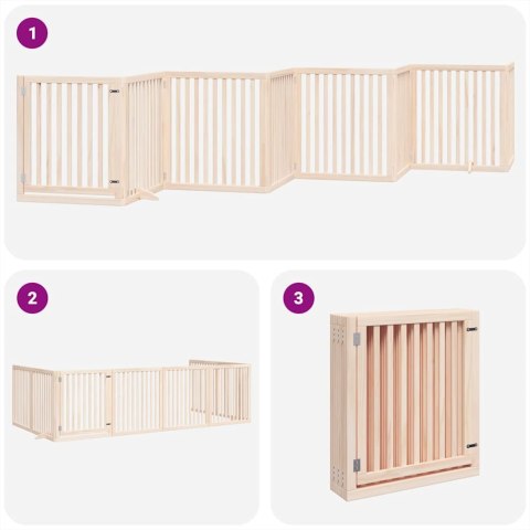 SKŁADANA BRAMKA DLA PSA Z DRZWIAMI 8 PANELI 640CM