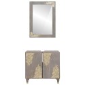 ZESTAW MEBLI ŁAZIENKOWYCH Z LUSTREM 2 SZT. SZARY 62X33X58CM