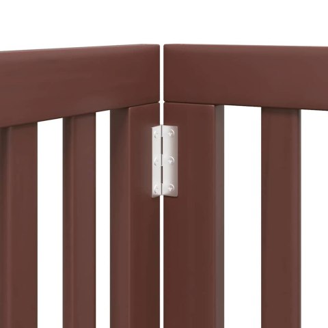 SKŁADANA BRAMKA DLA PSA Z DRZWIAMI 12 PANELI BRĄZOWA 600CM