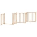 SKŁADANA BRAMKA DLA PSA Z DRZWIAMI 6 PANELI 300CM DREWNIANA