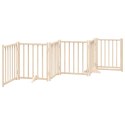 SKŁADANA BRAMKA DLA PSA Z DRZWIAMI 6 PANELI 300CM DREWNIANA