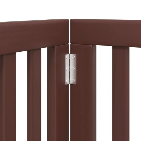 SKŁADANA BRAMKA DLA PSA Z DRZWIAMI 6 PANELI BRĄZ 300CM