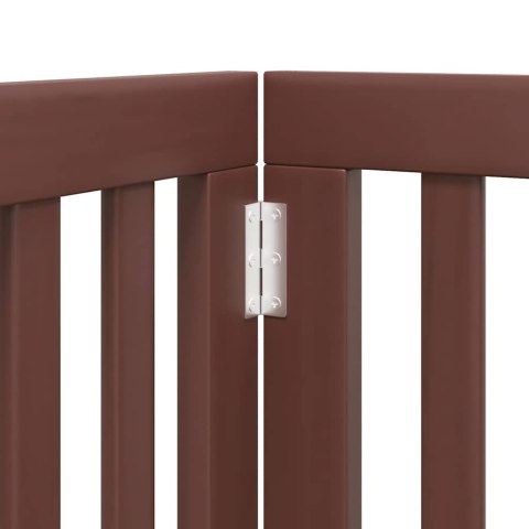 SKŁADANA BRAMKA DLA PSA Z DRZWIAMI 9 PANELI BRĄZOWA 450CM