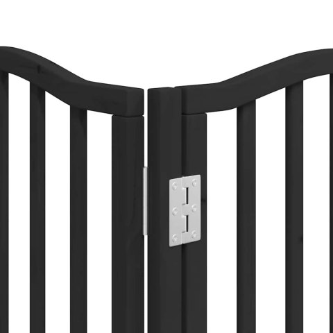 SKŁADANA BRAMKA DLA PSA Z DRZWIAMI 15 PANELI CZARNA 750CM