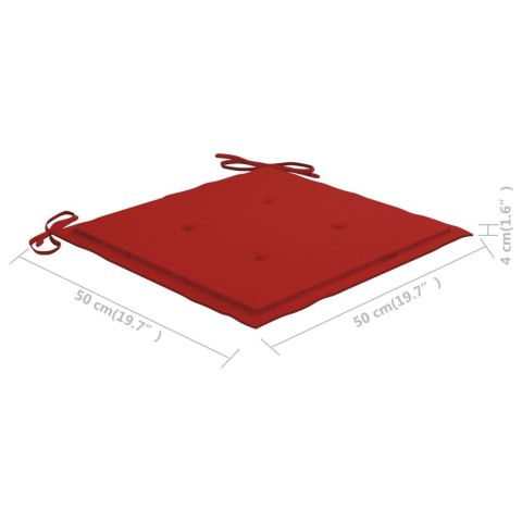 FOTEL BUJANY Z CZERWONĄ PODUSZKĄ DREWNO TEKOWE