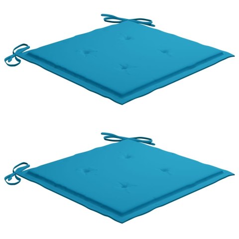 FOTEL BUJANY Z NIEBIESKĄ PODUSZKĄ DREWNO TEKOWE