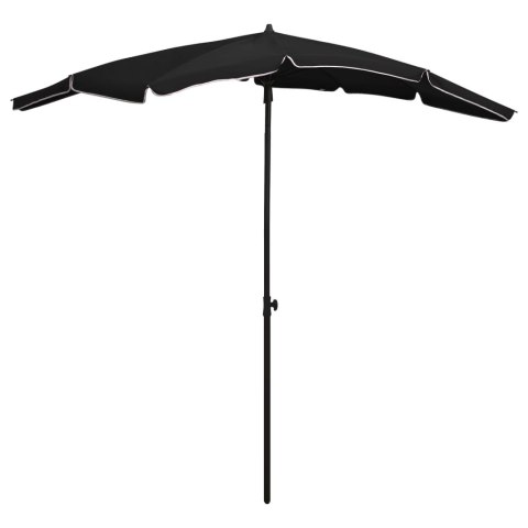 PARASOL OGRODOWY NA SŁUPKU 200X130CM CZARNY