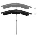 PARASOL OGRODOWY NA SŁUPKU 200X130CM CZARNY