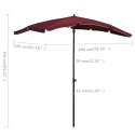 PARASOL OGRODOWY NA SŁUPKU 200X130CM BORDOWY