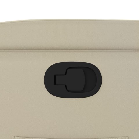 FOTEL ROZKŁADANY KREMOWY ZE SKÓRY EKOLOGICZNEJ