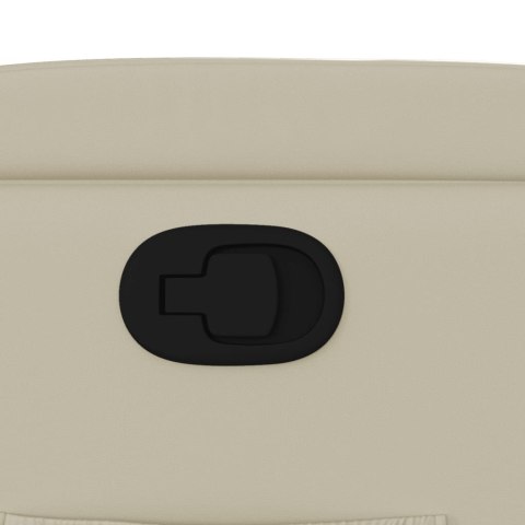 FOTEL ROZKŁADANY KREMOWY ZE SKÓRY EKOLOGICZNEJ