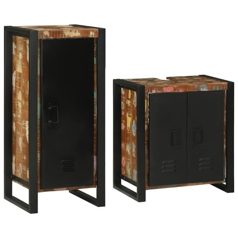 ZESTAW MEBLI ŁAZIENKOWYCH 2 SZT. LITE ODZYSKANE DREWNO