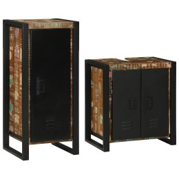 ZESTAW MEBLI ŁAZIENKOWYCH 2 SZT. LITE ODZYSKANE DREWNO