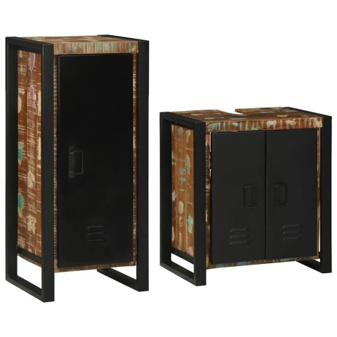 ZESTAW MEBLI ŁAZIENKOWYCH 2 SZT. LITE ODZYSKANE DREWNO