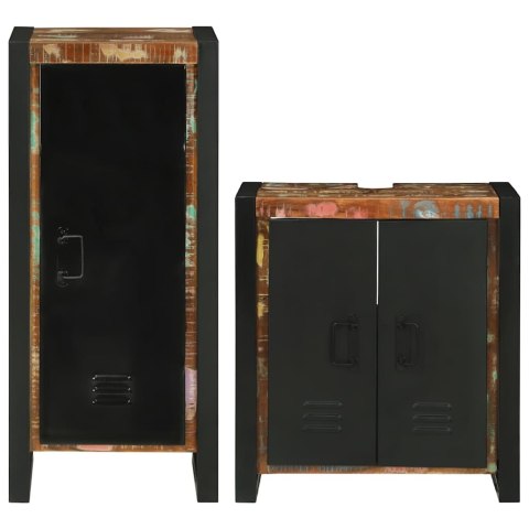 ZESTAW MEBLI ŁAZIENKOWYCH 2 SZT. LITE ODZYSKANE DREWNO