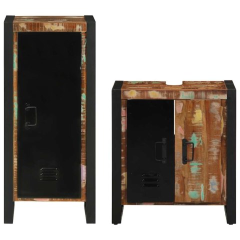 ZESTAW MEBLI ŁAZIENKOWYCH Z PÓŁKĄ LITE DREWNO Z ODZYSKU