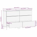 BUFET 2 SZT. CZARNY I ZŁOTO 60X33X75CM LITE DREWNO MANGO