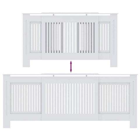 OSŁONA GRZEJNIKA KALORYFERA 2 SZT. BIAŁY (142-205)X20.5X81.5CM