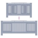 VidaXL Pokrywa Grzejnika 2 pcs Szary (142-205) x 20.5 x 81.5 cm