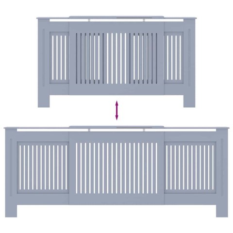 VidaXL Pokrywa Grzejnika 2 pcs Szary (142-205) x 20.5 x 81.5 cm