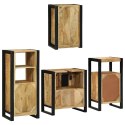 ZESTAW MEBLI ŁAZIENKOWYCH 4 SZT. BRĄZOWY DREWNO Z MANGO