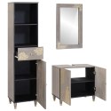 ZESTAW MEBLI ŁAZIENKOWYCH Z LUSTREM 3 PCS SZARY 62X33X58CM