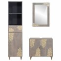 ZESTAW MEBLI ŁAZIENKOWYCH Z LUSTREM 3 PCS SZARY 62X33X58CM
