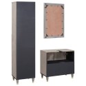 ZESTAW MEBLI ŁAZIENKOWYCH Z LUSTREM 3 PCS SZARY 62X33X58CM