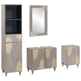 ZESTAW MEBLI ŁAZIENKOWYCH Z LUSTREM 4 PCS SZARY 62X33X58CM