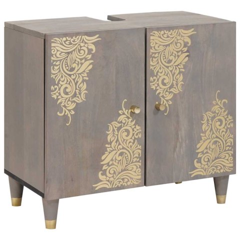 ZESTAW MEBLI ŁAZIENKOWYCH Z LUSTREM 4 PCS SZARY 62X33X58CM