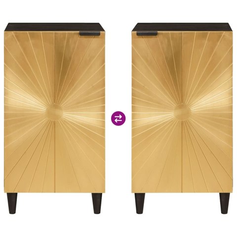 SZAFKA BOCZNA Z DRZWIAMI CZARNY I ZŁOTO 80X33.5X75CM