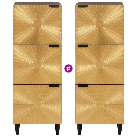 SZAFKA BOCZNA Z DRZWIAMI CZARNY I ZŁOTY 40X33.5X110CM