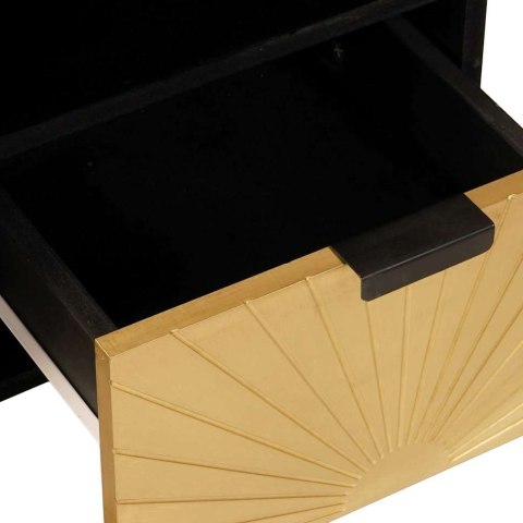 SZAFKA POD TELEWIZOR Z SZUFLADĄ CZARNY I ZŁOTO 100X 33X 46CM