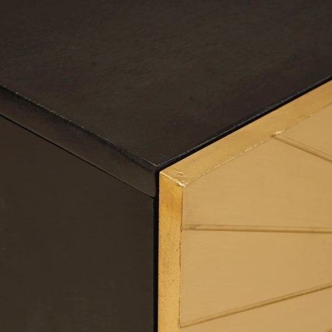 SZAFKA POD TELEWIZOR Z SZUFLADĄ CZARNY I ZŁOTO 105X33X46CM