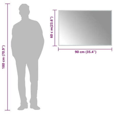 LUSTRO ŁAZIENKOWE Z LED 90X60CM