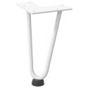 NOGI DO STOLIKA KAWOWEGO W KSZTAŁCIE SPINKI DO WŁOSÓW 4 SZT. BIAŁE 20CM STAL LITE