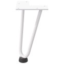 NOGI DO STOLIKA KAWOWEGO W KSZTAŁCIE SPINKI DO WŁOSÓW 4 SZT. BIAŁE 20CM STAL LITE