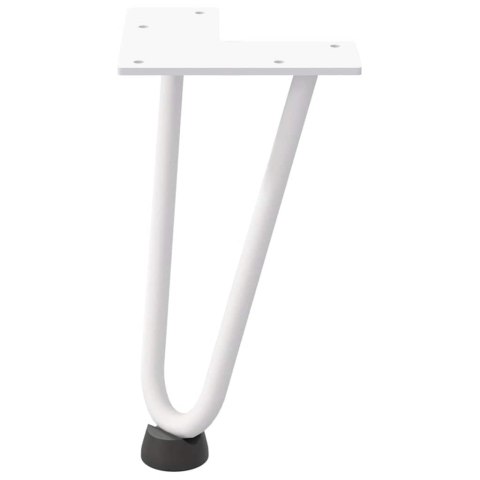 NOGI DO STOLIKA KAWOWEGO W KSZTAŁCIE SPINKI DO WŁOSÓW 4 SZT. BIAŁE 20CM STAL LITE
