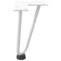 NOGI DO STOLIKA KAWOWEGO W KSZTAŁCIE SPINKI DO WŁOSÓW 4 SZT. BIAŁE 20CM STAL LITE