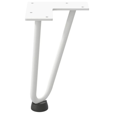 NOGI DO STOLIKA KAWOWEGO W KSZTAŁCIE SPINKI DO WŁOSÓW 4 SZT. BIAŁE 20CM STAL LITE