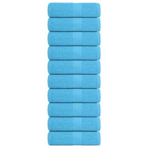 RĘCZNIKI DLA GOŚCI 10 SZT. TURKUSOWE 30X50CM BAWEŁNA 100%